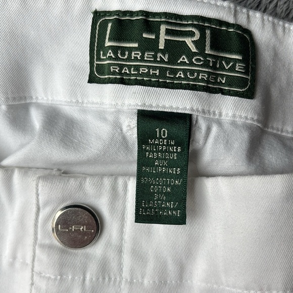 Lauren-Ralph Lauren Active Chino Cropped Pants in White Size 10 EUC - Picture 2 of 7